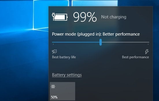 laptop battery not charging message